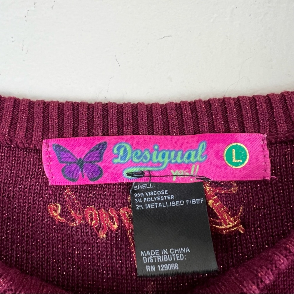Desigual Eccentric Festive Long Sleeve Sweater Tunic L - Picture 10 of 11